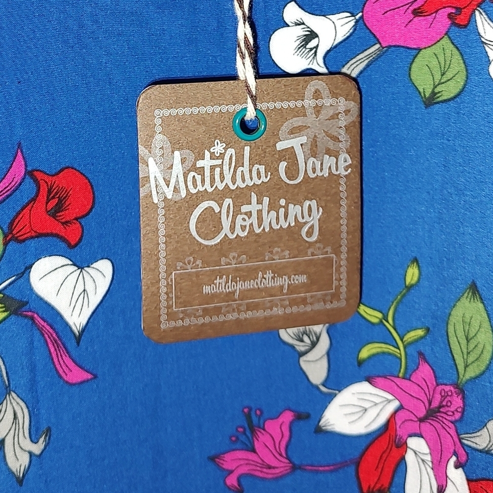 Matilda Jane Blue Floral Sundress with Pink & Green Accents And Pockets - Picture 5 of 5